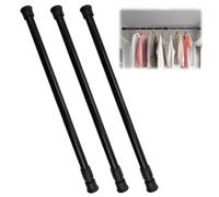 YOFDAL 3 PCS Barre Extensible Sans Perçage,30-50 cm Barre Rideau Extensible,Tringle Entre 2 Murs avec Ressort pour Fenêtres,Armoires,Placards à Chaussures,Penderies, étagères (Noir)