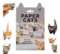 YOFDAL 50 PCS Diy Papier Origami Animal Kit, Paper Cats Origami Chat 3d Origami Enfant, 3d DéCoration De Bureau AnimalièRe Origamis,Kits De Bricolage Pour Adultes Et Enfants (Chat)