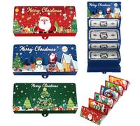 YOFDAL 6 Pièces Caisse à Franges Cadeau d'argent pour Noël avec Enveloppe,Chèque-Cadeau en Dollars pour la Famille et les Amis (Rouge + Vert + Bleu)