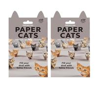 YOFDAL Kit de bricolage de 100 feuilles de papier pour origami de chats, kit de papier d'origami 3D Chat, décoration de bureau animal, kit de décoration en papier fait main