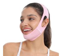 YOFDAL Masques faciaux V Réutilisable, Amélioration Efficace du Double Menton et du Relâchement Cutané, Souples et élastiques,Pour Raffermir le Visage et Entretenir les Contours (Rose)