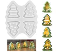 YOFDAL Moules à Bougies De Noël,Moule Noel,Moule Sapin De Noels,Silicone Bougie,Moulen Silicones Noels 3D,Moules En Silicone Pour Maison,Pour Bougies Parfumées,Savon