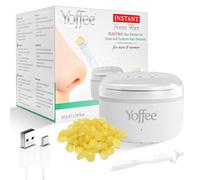 Yoffee Instant Nose Wax - Chauffe-Cire Électrique pour l'Épilation du Nez et des Sourcils, 50g de Cire Naturelle d'Abeille, 6 Applicateurs en Plastique, USB Type-C, Chauffage Rapide, Facile à Utiliser