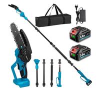 Yofidra 2 en 1 Tronçonneuse Télescopique Électrique & Tronçonneuse Portative 6 Pouces - 2 Batteries de 3.0Ah, Perche Démontable jusqu'à 4.6M, pour Taille des Branches d'Arbres