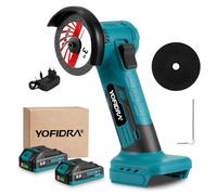 Yofidra 21 V Mini Meuleuse Professionnelle avec 2 Piles 2,0 Ah, Meuleuse sans Fil 19000 RPM avec Disque de Coupe de 76 mm, Lumière LED, Couper et Polir