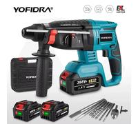 YOFIDRA 26MM perceuse à percussion électrique sans brosse multifonctionnelle rotative sans fil outils électriques rechargeables pour broche de batterie Makita 2Xbattery option 7