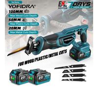 YOFIDRA 3000 tr/min scie alternative sans brosse à main bois métal tuyau coupe scie électrique tronçonneuse outil pour Makita batterie broche 2xBattery-EU-Plug
