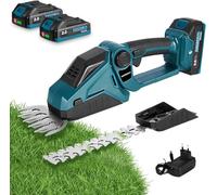 Yofidra Mini Taille haie sans Fil & Cisaille à Gazon, Sécateur de Jardin 2x2,0Ah, Cisaille à Arbustes 2-en-1 avec Moteur Brushless, Taille-haie Électrique Tête Réglable 90° pour Jardin et Haies