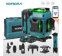 YOFIDRA Niveau laser 4D 16 lignes faisceau vert ultra puissant 360 ° Niveaux laser horizontaux auto-nivelants pour broches de batterie Makita 18V No Battery
