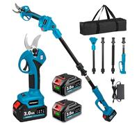 Yofidra Sécateur Électrique Télescopique 2-en-1, Ébrancheur 30mm, 2 Batteries 3000mAh, Moteur Brushless 300W, Écran LCD, Portée Max 4.2m, Sécateur Électrique Sans Fil pour Arbres Fruitiers