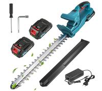 Yofidra Taille Haie Batterie, Taille-Haie Électrique avec 2 Batteries 2.0Ah et Chargeur, Longueur de Coupe 50cm, Lames Double Action 15mm, Taille Haie Léger avec Housse de Protection