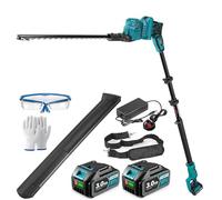 Yofidra Taille Haie Télescopique sans Fil 40 cm - Taille-Haie Électrique avec Lame Acier, 2 Batteries 3.0Ah et Chargeur, Perche 2,4 m, Tête Orientable 180° Taille Haie Batterie pour Entretien Haies