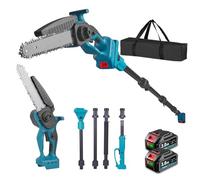 Yofidra Tronçonneuse Télescopique 2 en 1, Tronçonneuse Électrique Télescopique de Élagage avec Perche Démontable, 2 Batteries de 3.0Ah, pour Couper les Branches et Tailler les Arbres