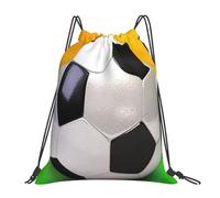 YOFIEN Basketball-Fußball auf dem Spielfeld, wasserabweisender Rucksack mit Kordelzug, für Damen und Herren, Sport- und Fitnessstudio-Sackpack