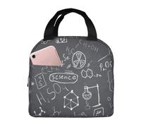 YOFIEN Boîte à lunch isotherme épaisse imprimée avec dessin scientifique manuscrit, réutilisable et étanche.