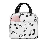 YOFIEN Boîte à lunch isotherme épaisse imprimée sur le thème musical, réutilisable et étanche.