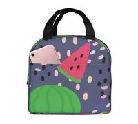 YOFIEN Boîte à lunch isotherme épaisse, motif pastèque, réutilisable et étanche, avec motif fruits d'été.