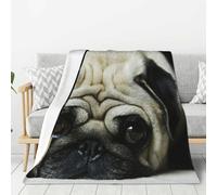 YOFIEN Carlin Chiens tristes Chiens Carlin Triste Animaux de Compagnie Carlin Couverture en Flanelle Super Douce Épaisse et Confortable Canapé Douillet 80"x60"