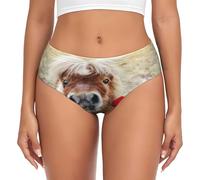 YOFIEN Cheval et Rose, sous-vêtements pour Femmes, Culottes Confortables et Douces avec Poche de Maintien