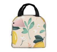 YOFIEN Citrons jaunes frais, fruits d'été, boîte à lunch isotherme épaisse, réutilisable et étanche.