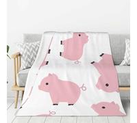 YOFIEN Couverture en Flanelle Super Douce et épaisse à Motif Cochon Rose, Confortable et Douillet, 203 x 152 cm