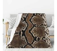 YOFIEN Couverture en Flanelle Super Douce et épaisse, Motif Peau de Serpent Marron, Confortable et Douillet, 203 x 152 cm