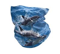 YOFIEN Dauphins dans la mer, cache-cou d'hiver, cache-cou en polaire coupe-vent pour homme et femme
