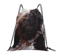 YOFIEN Englischer Cocker Spaniel, bräunlich-weiße lockige Hunde, wasserabweisender Rucksack mit Kordelzug, für Damen und Herren, Sport- und Fitnessstudio-Sackpack