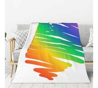 YOFIEN Ensemble Gay Pride LGBT Concept Drapeaux colorés Super Doux Jeté Flanelle Couverture Épaisse Confortable Canapé Douillet 80"x60"