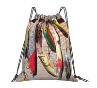 YOFIEN Fisch-Fischer-Scheunentor, rustikal, wasserabweisend, Kordelzug-Rucksack, für Damen und Herren, Sport, Fitnessstudio