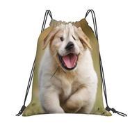 YOFIEN Happy Labrador Retriever, süßer, wasserabweisender Rucksack mit Kordelzug, für Damen und Herren, Sport- und Fitnessstudio-Sackpack