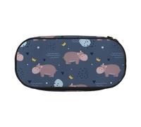 YOFIEN Hippopotame, Petite Trousse à Crayons, Grande capacité, Organiseur de Papeterie de Bureau