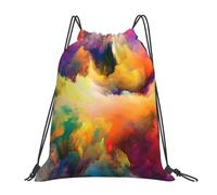 YOFIEN Mehrfarbiger Rucksack mit Wolkenexplosion, wasserabweisend, Kordelzug, für Damen und Herren, Sport- und Fitnessstudio-Sackpack