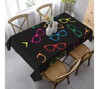 YOFIEN Motif de Lunettes colorées, Nappe rectangulaire 35 x 55 Pouces, imperméable et Anti-poussière