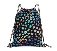 YOFIEN Nahtloses Tier-Leoparden-Texturmuster, wasserabweisender Rucksack mit Kordelzug für Damen und Herren, Sport- und Fitnessstudio-Sackpack