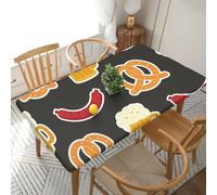 YOFIEN Nappe rectangulaire imperméable Pretzel and Beer de 1,5 m, Protection Anti-éclaboussures, Bord élastique