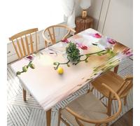 YOFIEN Nappe rectangulaire imperméable White Orchid in The Pond de 1,5 m, avec Bordure élastique, Protection Anti-éclaboussures.