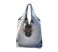 YOFIEN Papier peint à motif de phoque du Groenland, sac fourre-tout pliable, réutilisable, grande capacité