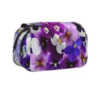 YOFIEN Pochette à Crayons Portable à Double Couche avec Motif de pensées Graphiques, Motif de Pâques et de Fleurs printanières