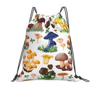 YOFIEN Rucksack mit japanischem Gemälde und Pilzen, wasserabweisend, Kordelzug, für Damen und Herren, Sport, Fitnessstudio