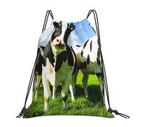 YOFIEN Rucksack mit Kordelzug, Motiv: Kühe essen auf der Sommerweide, wasserabweisend, für Damen und Herren, Sport- und Fitnessstudio-Sackpack