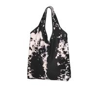 YOFIEN Sac cabas pliable en peau de vache noire et blanche, réutilisable et de grande capacité