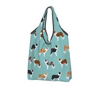 YOFIEN Sac fourre-tout pliable à motif Border Collie, réutilisable et grande capacité.