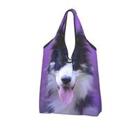 YOFIEN Sac fourre-tout pliable à motif chiot Border Collie, réutilisable et de grande capacité.