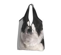 YOFIEN Sac fourre-tout pliable à motif de chien Border Collie, réutilisable et de grande capacité