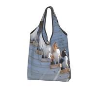 YOFIEN Sacs de courses pliables réutilisables grande capacité pour chiens Border Collie, Shetland et Berger d'Alaska