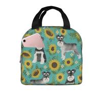 YOFIEN Schnauzer Tournesols Printemps Été Floral Race de Chien Boîte à lunch isotherme épaisse Réutilisable et étanche