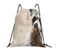 YOFIEN Smart Animals Racoon Nature Wasserfester Kordelzug-Rucksack für Damen und Herren, Sport- und Fitnessstudio-Sackpack