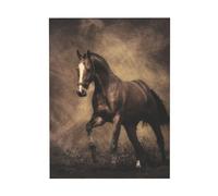 YOFIEN Tableau représentant un cheval au galop, idéal pour une table basse ou une chambre. Affiche décorative mignonne, format 30 x 40 cm.