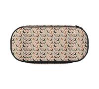YOFIEN Teckel Floral Vintage Fleurs Doxie, Petite Trousse à Crayons Grande capacité Pochette à Crayons Organisateur de Papeterie de Bureau